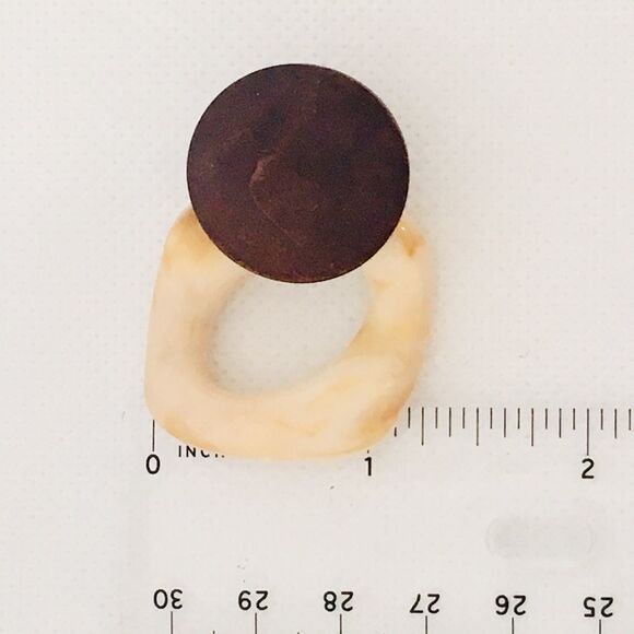 Dark Brown Wood Marble Look Drop Earrings NWT - Picture 5 of 7